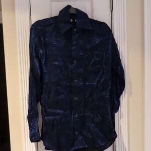 Metallic Blue Button-Up dress shirt